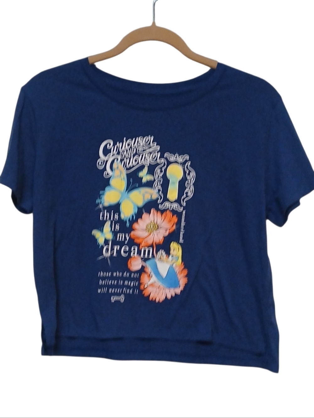 Disney - Snow White & Butterflies, Blue Tee Shirt, Crew Neck, Short Sleeves, - Picture 2 of 7